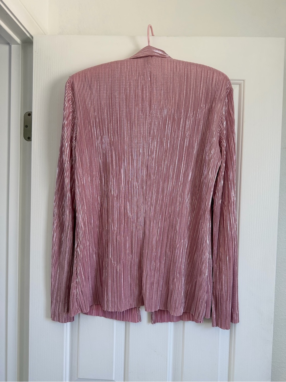 NWOT Sabina Musayev Rigel Pleated Foil Blouse Pink Size Small - Picture 9 of 13